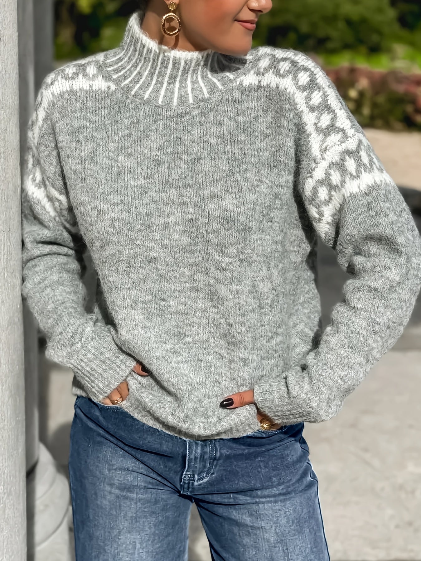 Nordic Fair Isle Turtleneck Sweater