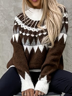 Fair Isle Knit Turtleneck Sweater