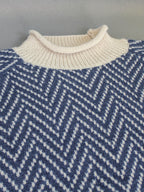 Herringbone Knit Turtleneck Sweater