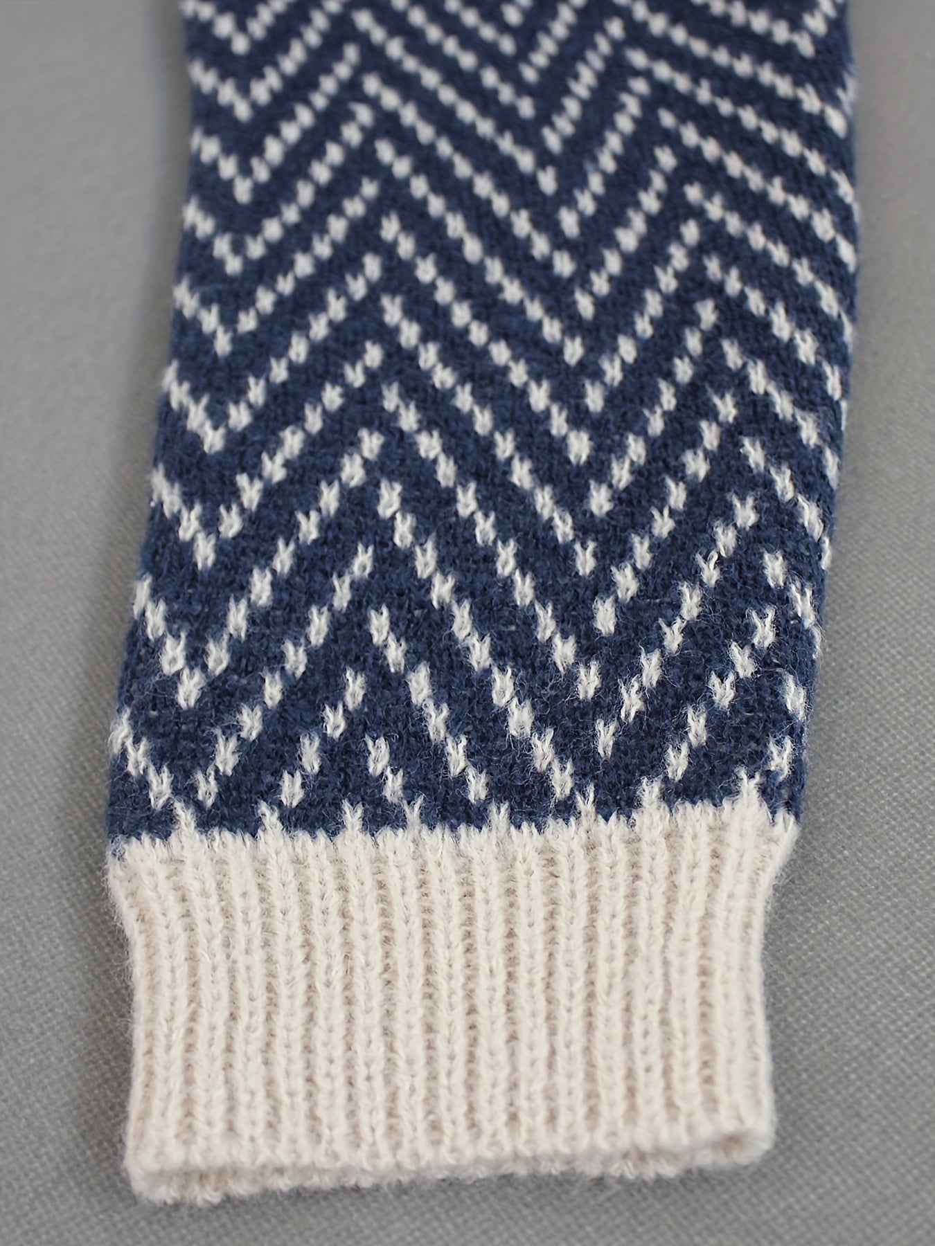 Herringbone Knit Turtleneck Sweater