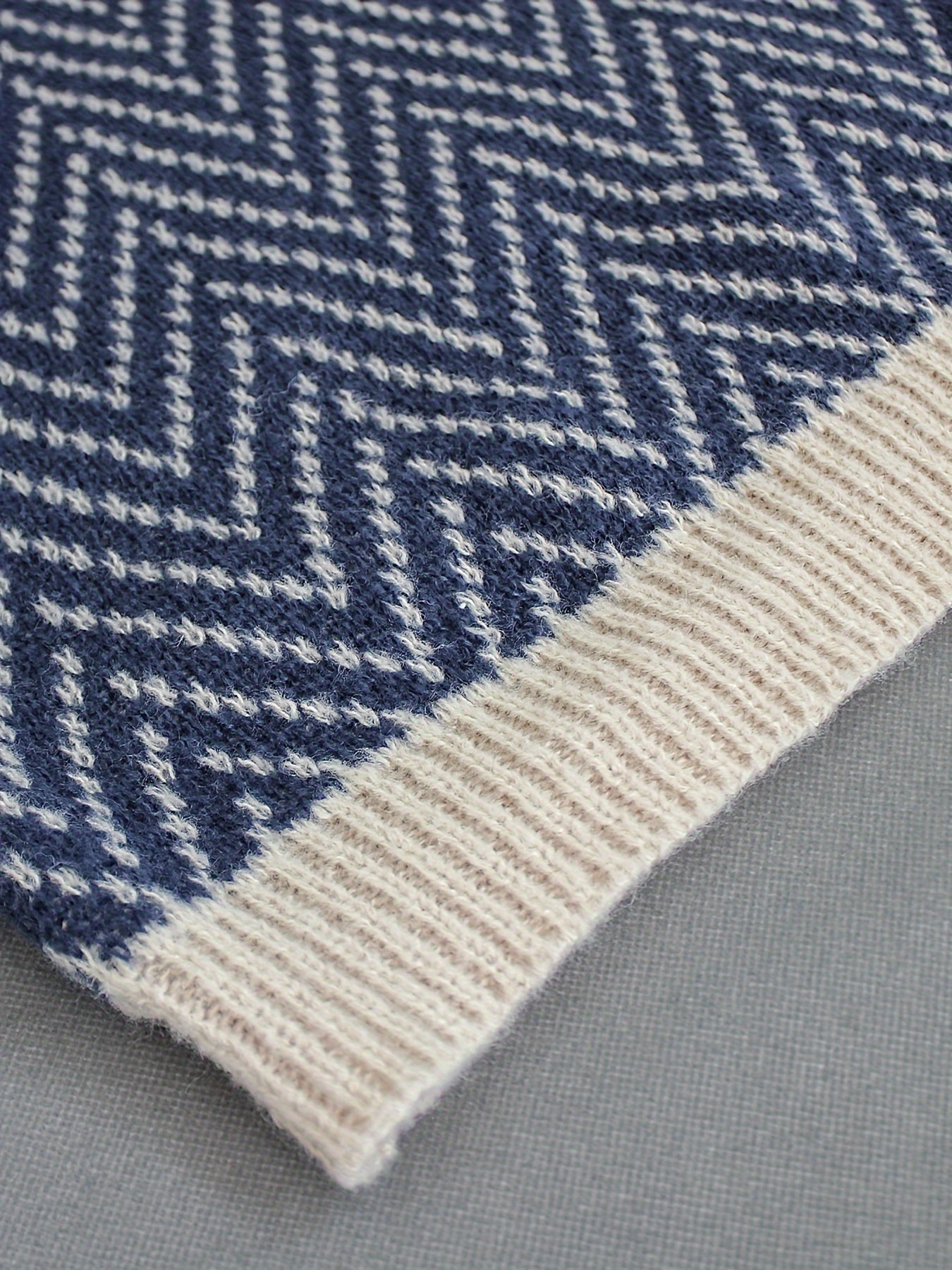 Herringbone Knit Turtleneck Sweater