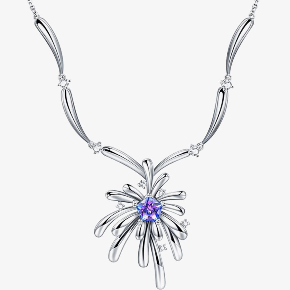 Carpe Diem Silver Crystal Crossette Necklace