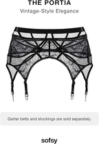 sofsy Lace Garter Belt/Suspender Belt with Straps and Clips for Stockings(Sold as a set)