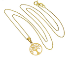 9ct Gold Tree of Life Pendant Necklace 16 - Inches