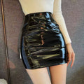 Womens High Waist PVC Mini Skirt Bodycon Short Pencil Skirts Vinyl Club Outfits Fashion Streetwear Customizable