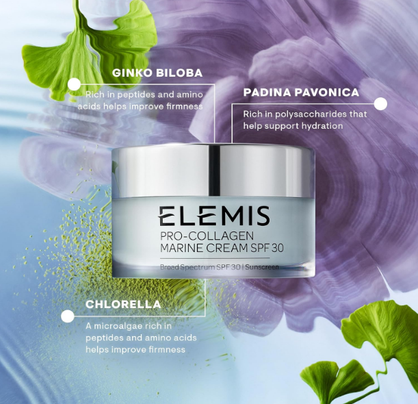 ELEMIS Pro-Collagen Marine Cream SPF30 – Anti-Wrinkle Face Moisturiser, Hydrating Day Cream, 50ml
