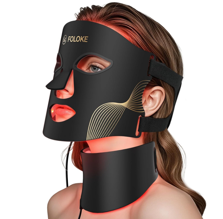 FOLOKE LED Light Therapy Mask Skin Care ， LEDs face mask & neck mask Red - Wavelength for Home Use, – Advanced Skincare Made Easy