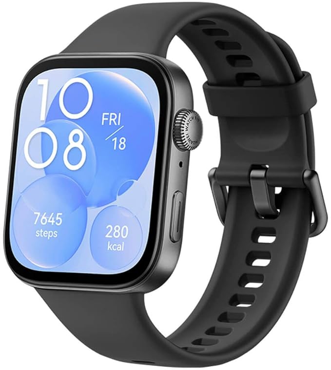 HUAWEI WATCH FIT 3 Smartwatch for men women, iOS & Android, Up to 10 Days Battery Life, Bluetooth Calls, GPS Smartwatch, Aluminum Case, AMOLED Display, Health&Fitness Tracker, Black Strap