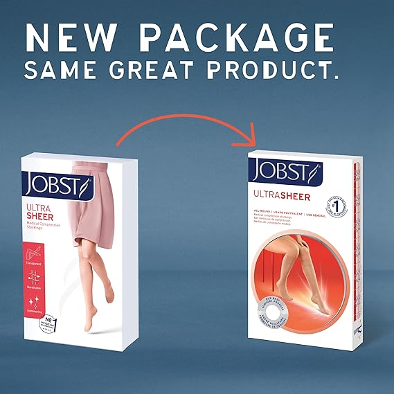 JOBST UltraSheer Waist High 20-30 mmHg Compression Stockings Pantyhose, Closed Toe