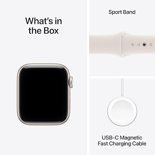 Apple Watch SE 3 [GPS + Cellular 40mm] Smartwatch with Starlight Aluminum Case with Starlight Sport Band - M/L. Fitness and Sleep Trackers, Heart Rate Monitor, Always-On Display, Water Resistant