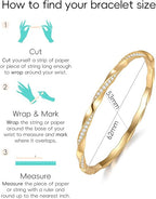 Gold Bracelets for Women Gifts with Lab-Grown Moissanite|D Clolor VVS1 Clarity 3EX Cut|S925 Sterling Silver Plated 14K Gold Stackable Non Tarnish