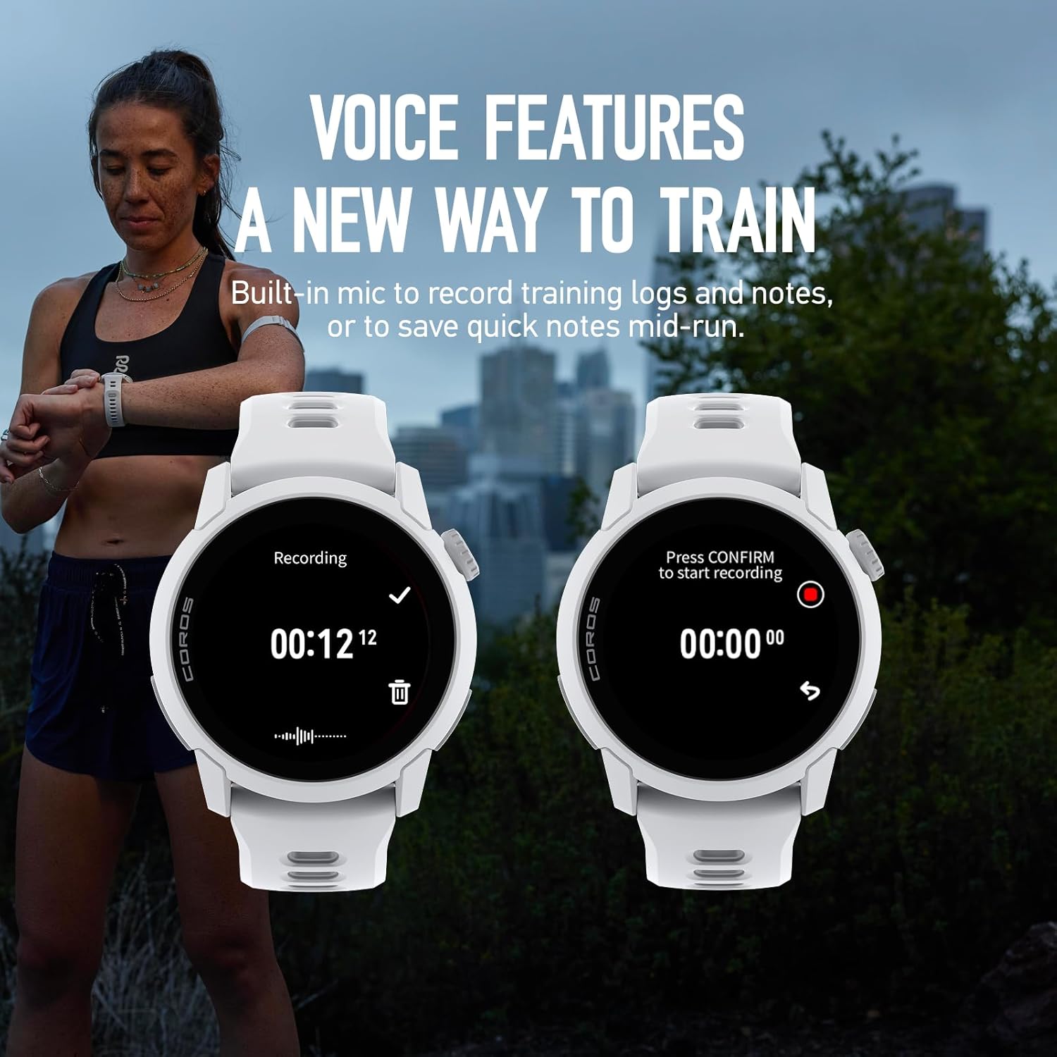 COROS PACE 4 Ultralight Sport GPS Watch, 1.2" AMOLED Touchscreen Running Watch, 19 days of daily use, Voice Features, Advanced Training Tools, Accurate GPS, Heart Rate Monitor(Silicone, White)