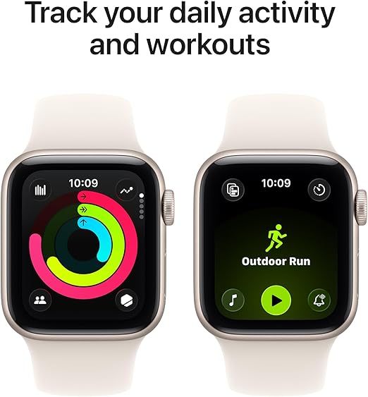 Apple Watch SE 3 [GPS + Cellular 40mm] Smartwatch with Starlight Aluminum Case with Starlight Sport Band - M/L. Fitness and Sleep Trackers, Heart Rate Monitor, Always-On Display, Water Resistant