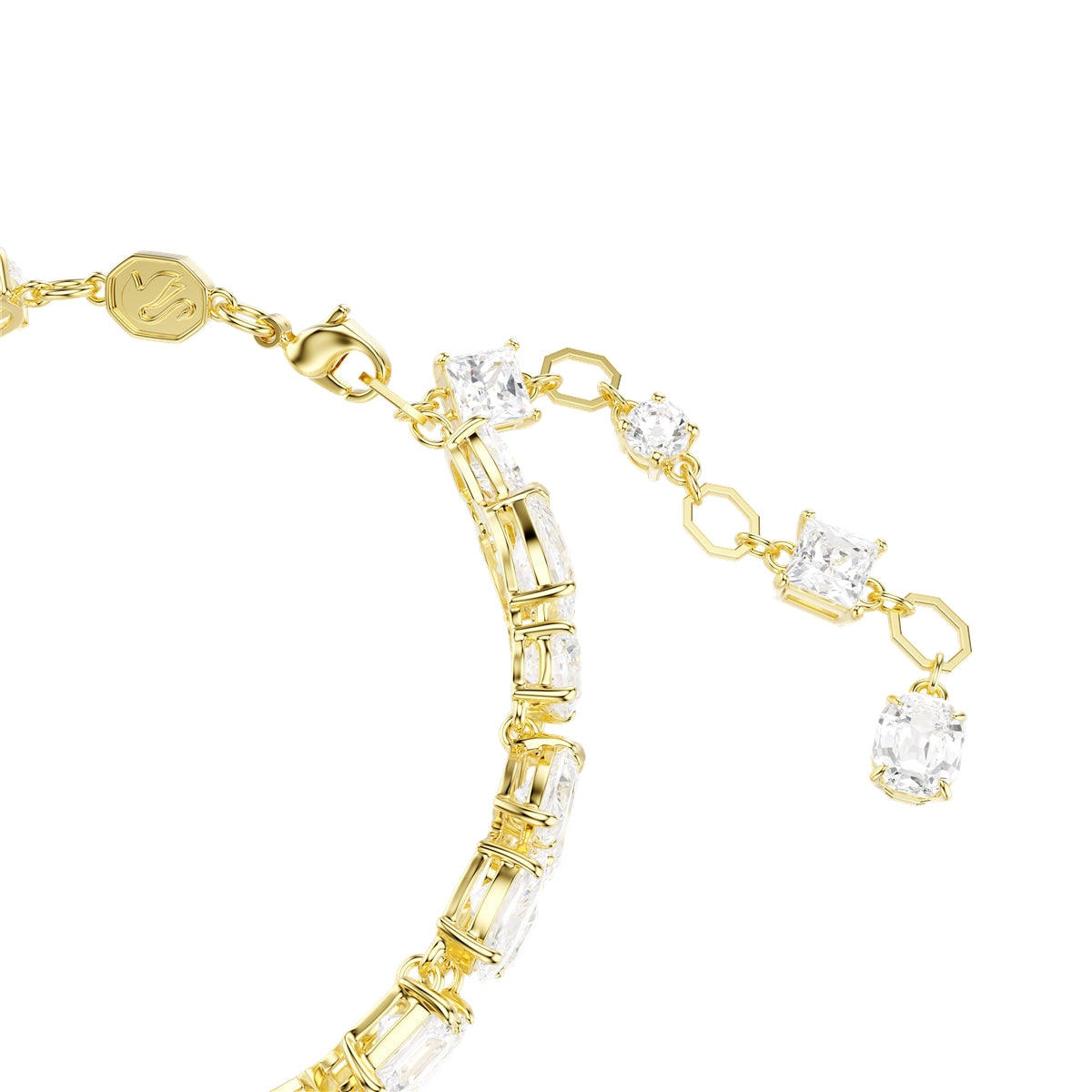 Swarovski Gold Mesmara White Mixed Cuts Double Bracelet
