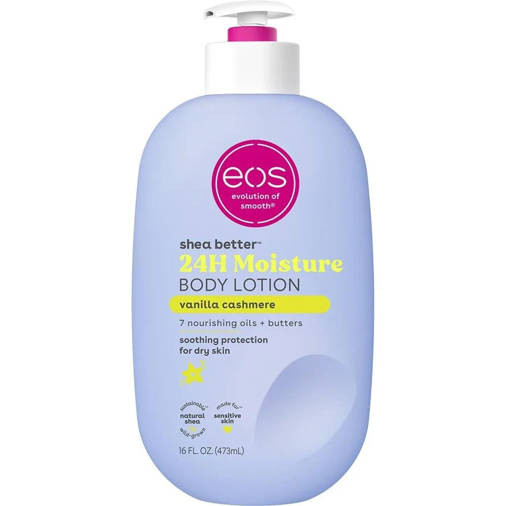 eos Shea Better Body Lotion Vanilla Cashmere, 24Hour Moisture Skin Care 16 fl oz