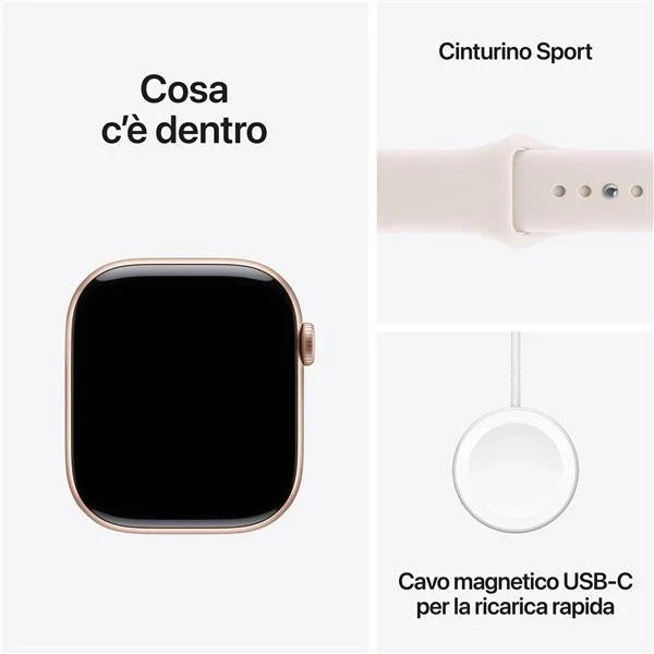 Apple Series 11 42mm Waterproof Smart Watch GPS + Cellular (2025) Rose Gold S/M