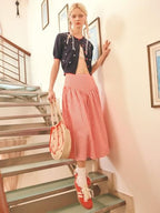 Gingham Long Skirts for Women Maxi Plaid Skirt A Line High Waist Summer Skirts Casual Trendy